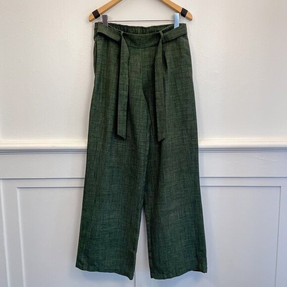 Harlowe & Graham Pants - NWT Harlowe & Graham Forest Green Wide-Leg Trousers - Size S